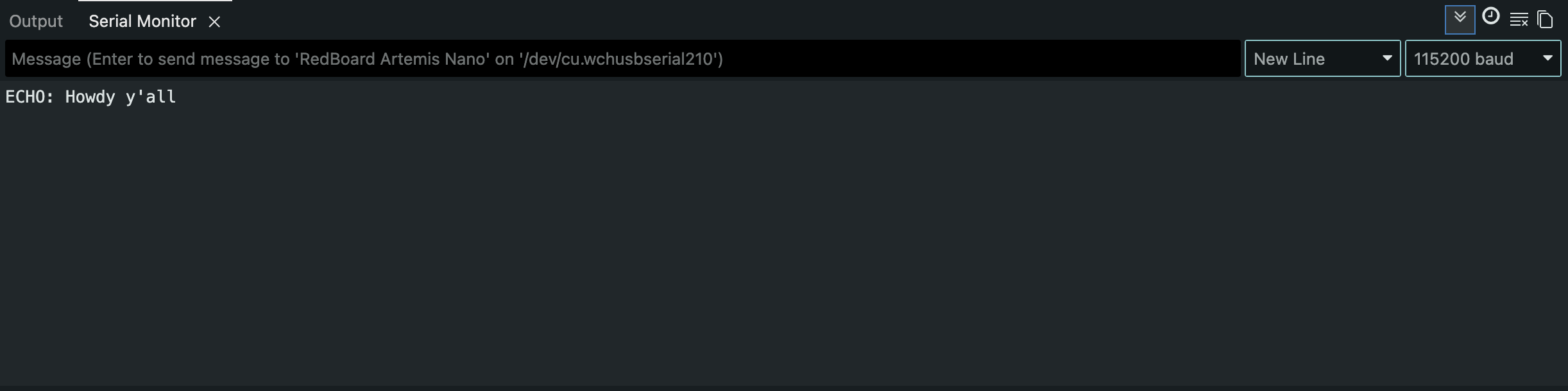 Task 1 serial output