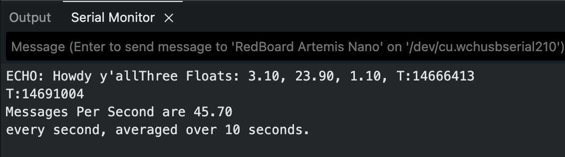 Task 5 serial output