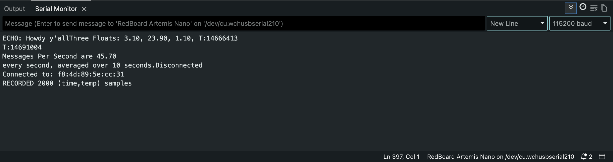 Task 6 serial output
