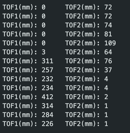Both ToF sensors working