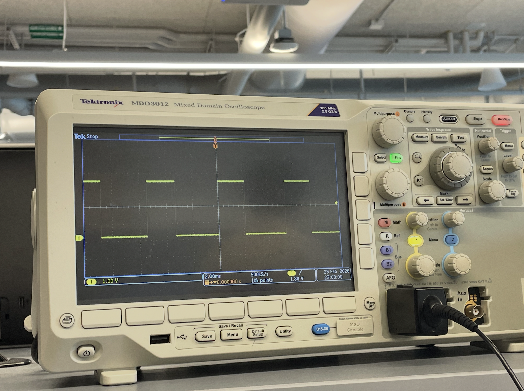 Oscilloscope showing PWM