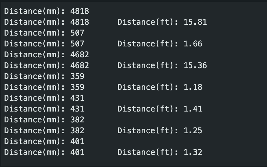 Single ToF sensor working